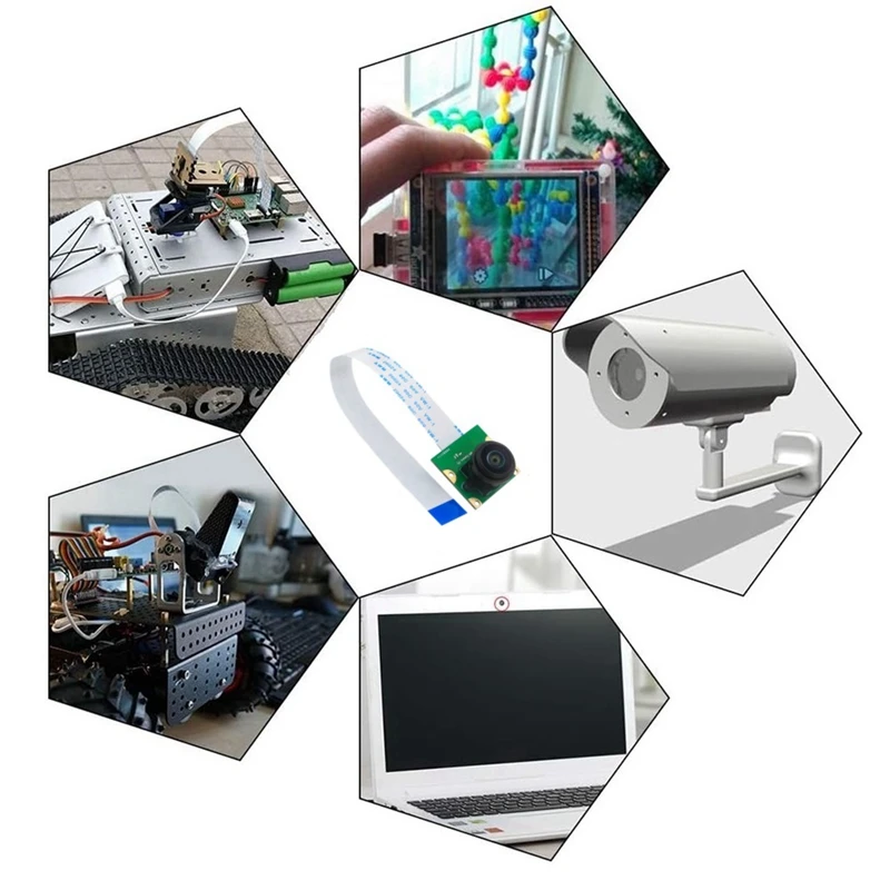 Ежедневный мини-модуль камеры IMX219 на 8 МП для Raspberry Pi 5, интерфейс MIPI-CSI 200 °   FOV с гибким кабелем Pi5