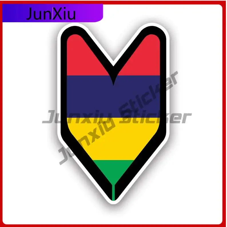 

Mauritian Driver Badge Sticker Uv Protected Decalswakaba Green Shoshin Beginner Driver Sign Soshinoya Mauritius Mus Car Sticker
