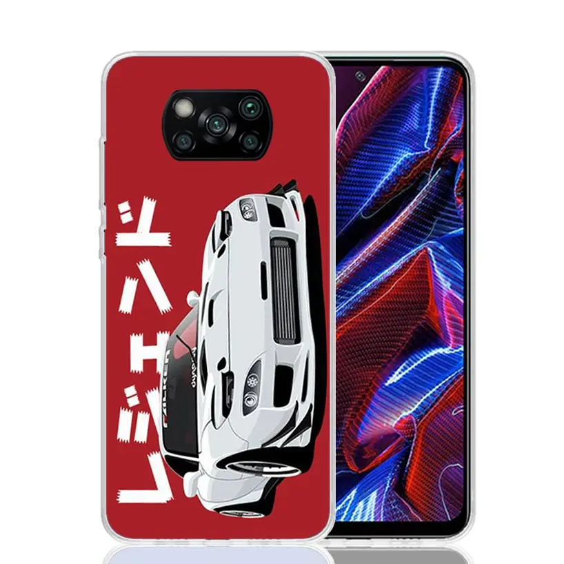 JDM Tokyo Drift Sports Car Phone Case For Xiaomi Poco X6 X5 X4 X3 Nfc F6 F5 Pro F4 Gt F3 F2 F1 M5S M4 M3 Art Customized Coque Ca