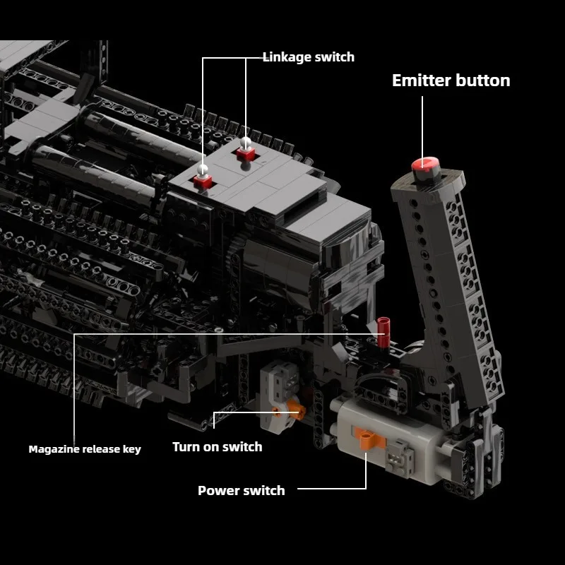 MOC Gatling Toy Building Block Gun Assembly Can Shoot High-difficulty Weapons Electric Burst Brick Puzzle Hobby Boy Toy