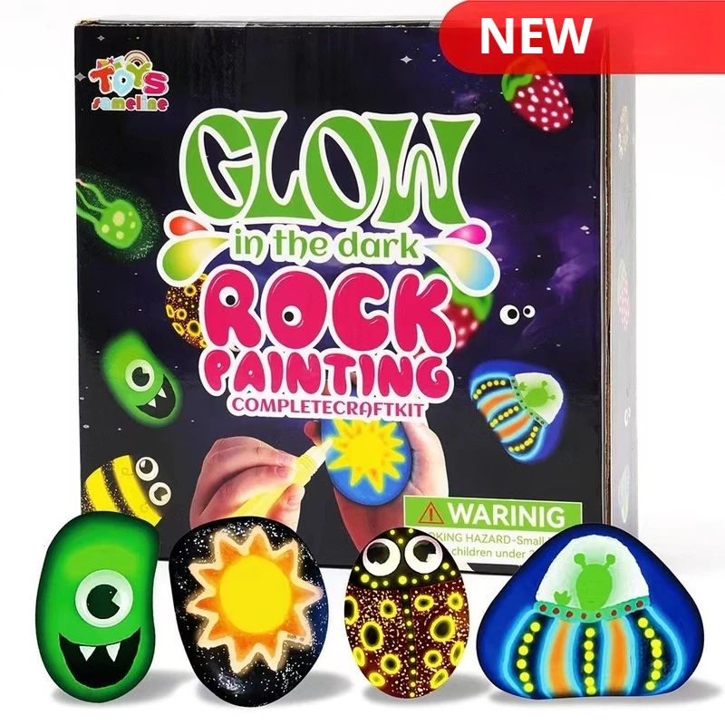 

Easter Themed Hand-Painted Stone Children's Educational Toy Kit Creative Graffiti Coloring Set Colorful Stones Cross-Border Gift
