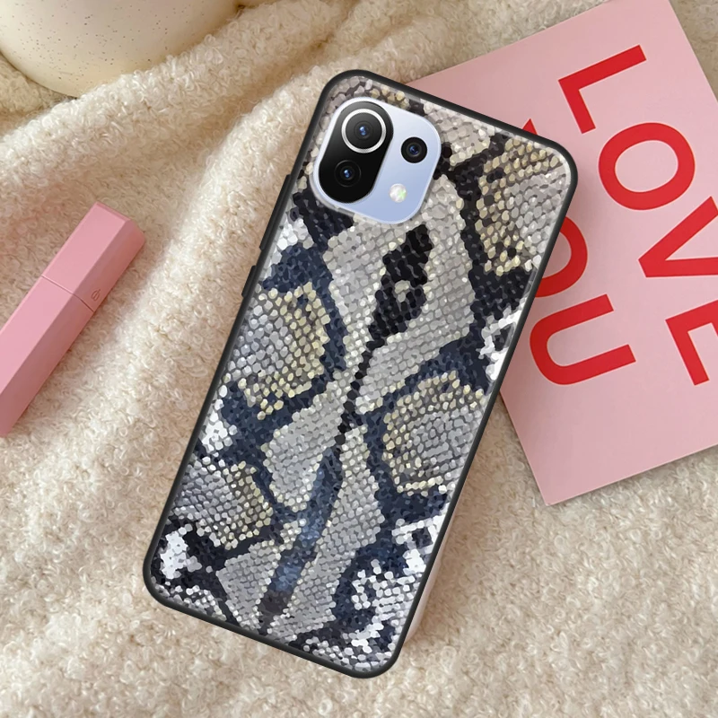 Python Snake Skin Case For POCO X5 X3 X4 F5 Pro F3 F4 GT C40 M5s Phone Cover For Xiaomi 13 11T 12T Pro 12 Lite