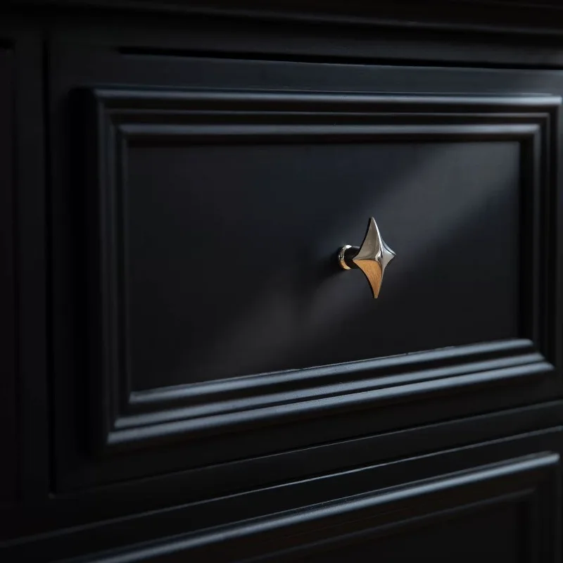Solid Brass Titanium Silver Handle Modern Minimalist Cloud/Star Shaped Single Hole Wardrobe Cabinet Drawer Cabinet Door Handle