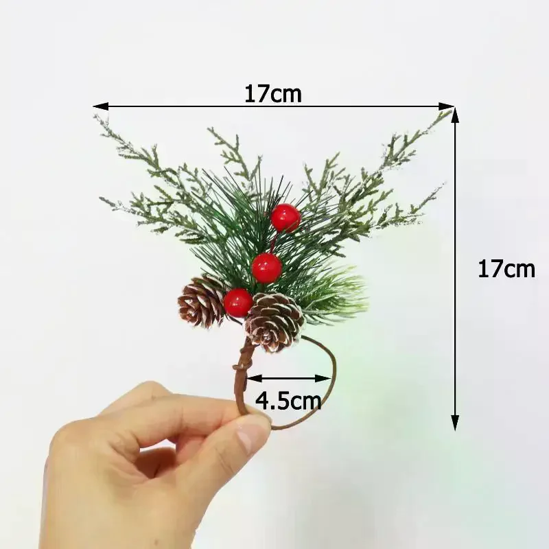 Christmas Cedar Jute Lace Napkin Rings Set Handmade Craft Tableware For Holiday Party Dinner New Year Decorations