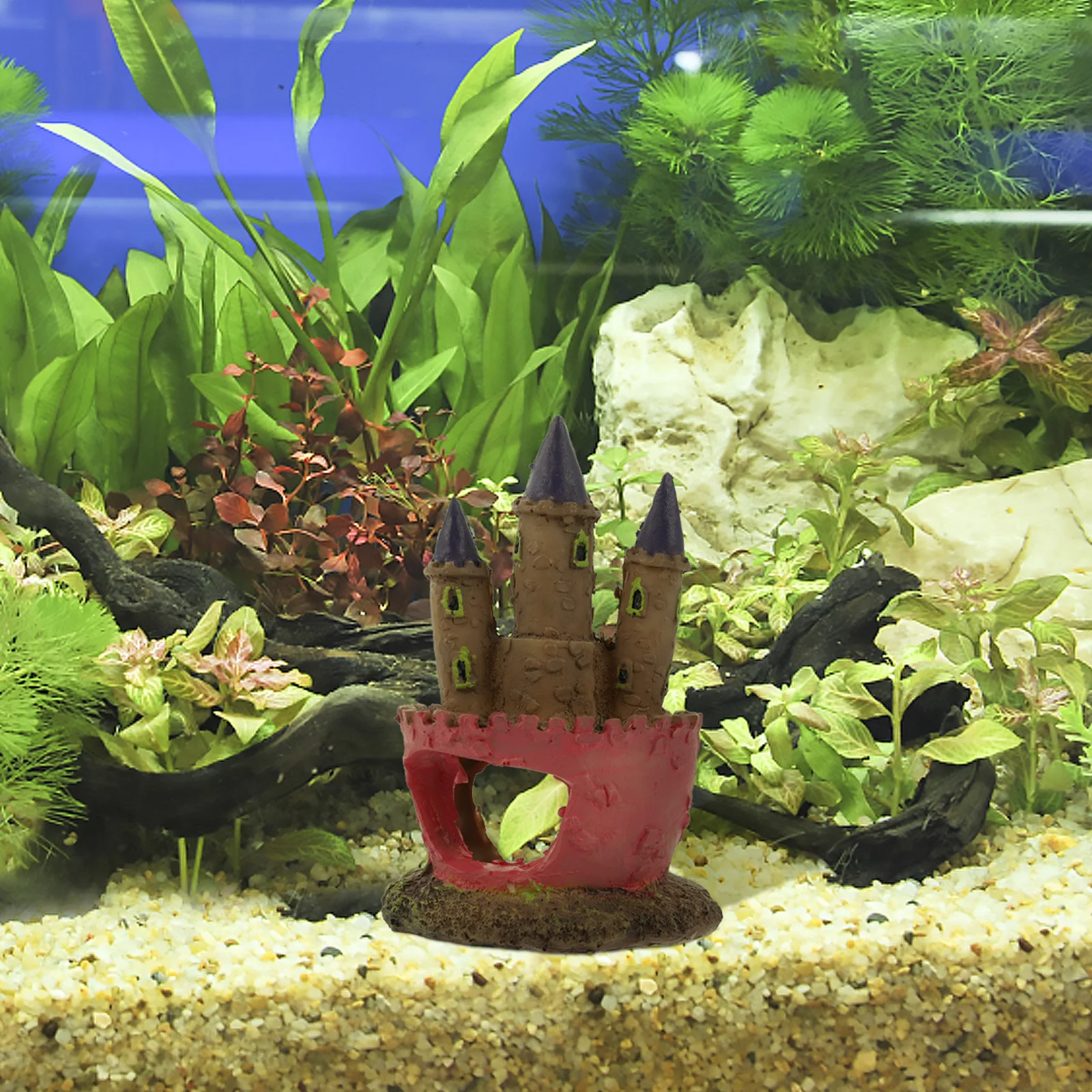 

1Pcs Fish Tank Castle Resin Decoration Aquarium Cave Hideout Landscape Ornament Underwater Decor Accessory Aquarium Cave Decor