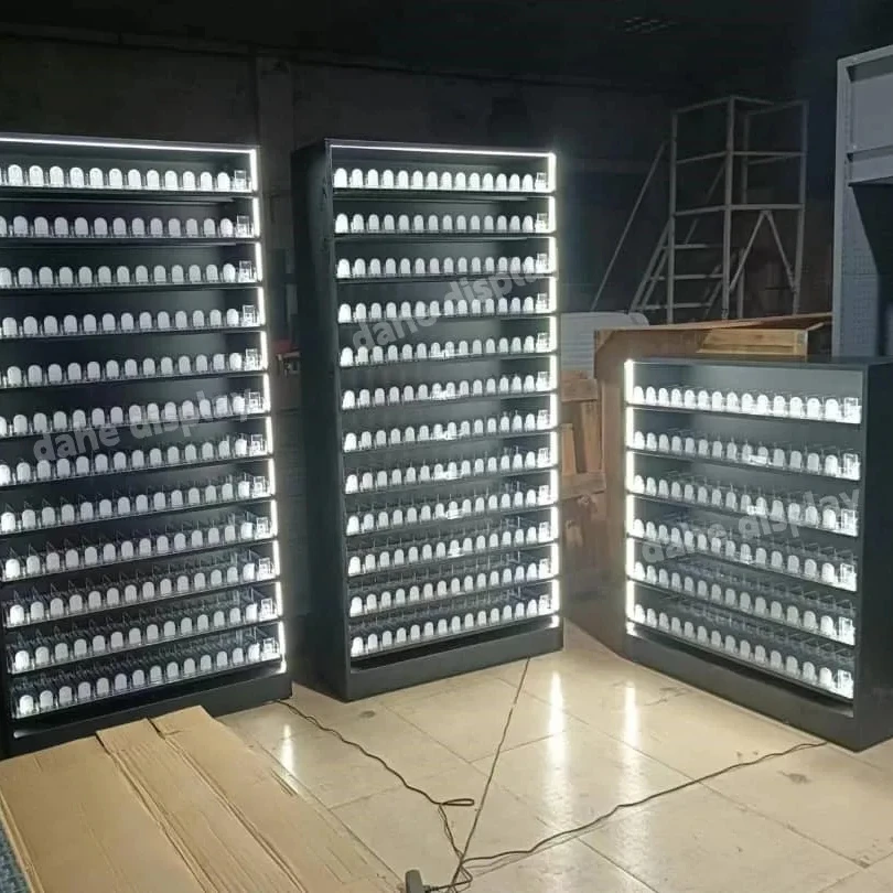

American gas station shop tobacco shelves cigarette shop cigarette display cabinet metal cigarette display rack for sale