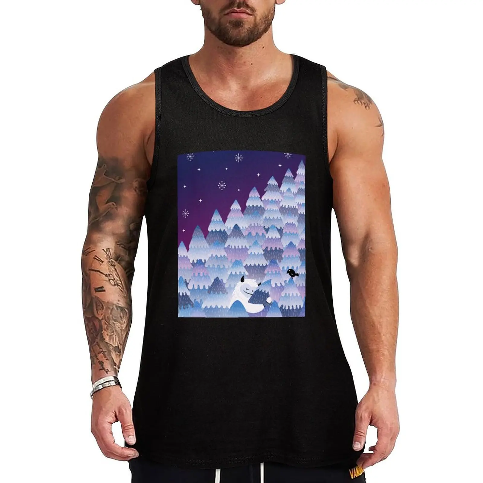 Tree Hugger (Night version) Tank Top Everyday Basic Tank Top Comfort Cotton Undershirt