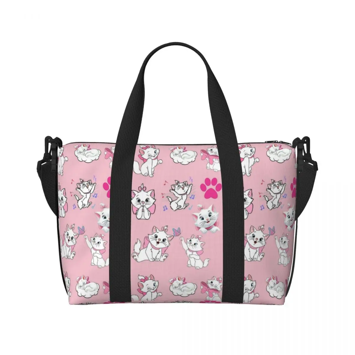 

Пляжная сумка-тоут Custom M-Marie Cat Cartoon для женщин, очень большая, для спортзала, путешествий и шопинга