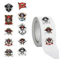 500PCS Pirate Roll Stickers Exquisite Hand Account Materials Phone Cases Laptop Suitcases Water Cups Waterproof Stickers