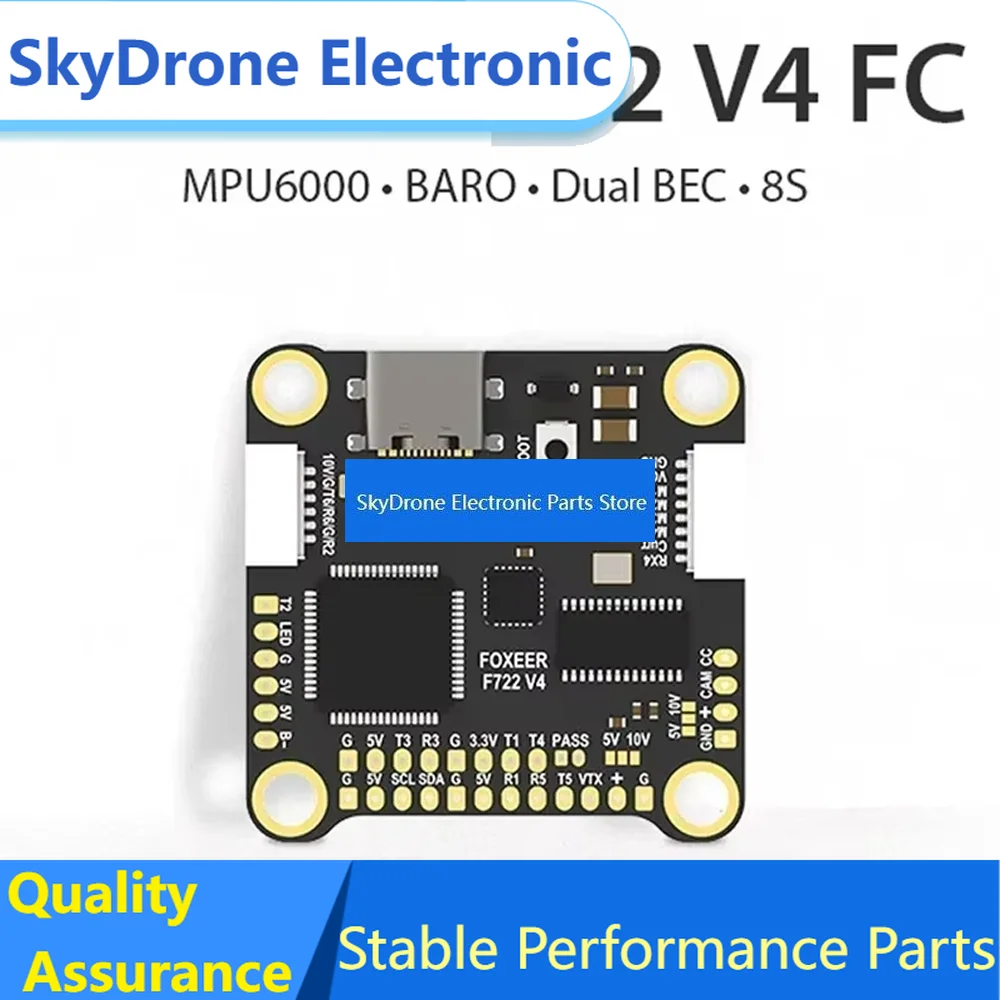 SkyDElFoxeer F722 V4 FC Flight Controller 16M Flash Memory Dual BEC ICM42688 DPS310 MR1864 For Fpv Flight