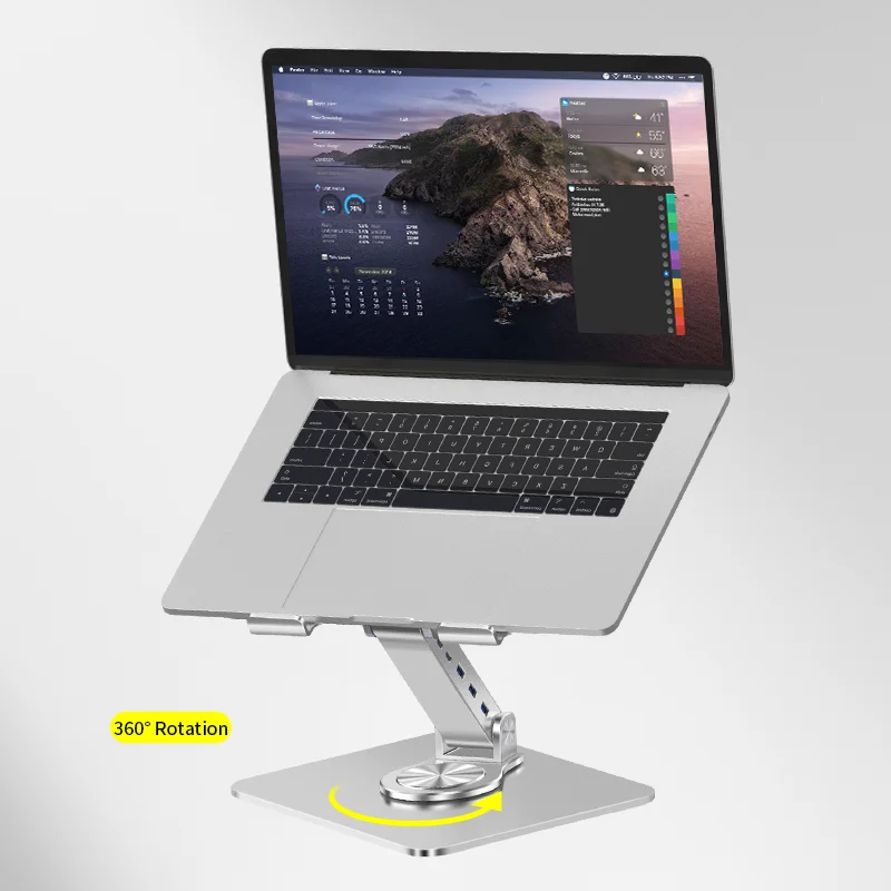 작업 및 게임용 냉각 팬과 USB 포트가 있는 다기능 노트북 스탠드