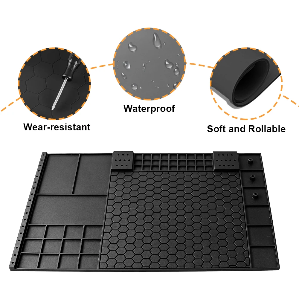 Waffenreinigungsmatte 40,8×29,8cm 5mm Rutschfeste Unterlage Teileaufbewahrung Öl- und Hitzebeständig Wartungs-DIY-Reparatur-Arbeitsunterlage Waffenzubehör – Detail 5