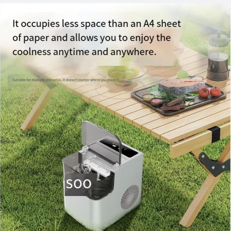 Portable & Easy To Carry Automatic Bullet Ice Maker, Smart Small Low Power Ice Machine for Home Dorm Commercial Use