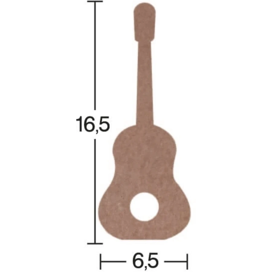 H93 Guitar Trinket, 18mm Figurative Wood Object