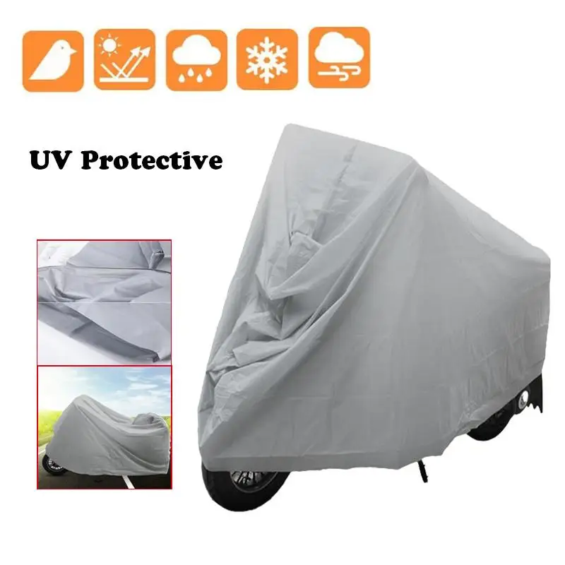 Motorcycle Cover Waterproof All Season Dustproof UV Protective Outdoor Indoor Scooter PEVA Wear-resistant Fabric Motorbike Cover