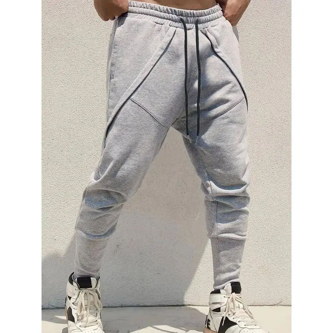 Trendy Loose Casual Pants All-Match Sporty Long Trousers Spring Autumn Winter High Waist Straight Leg Polyester Fiber