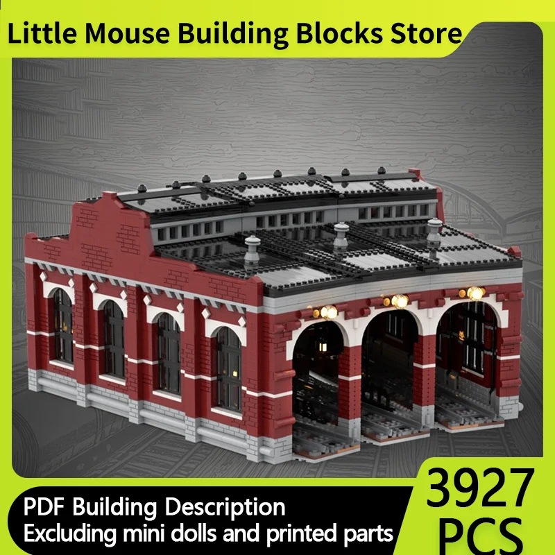

City Street View Model MOC Building Bricks Circular Locomotive Yard Modular Technology Gifts Holiday Assemble Children Toys Suit
