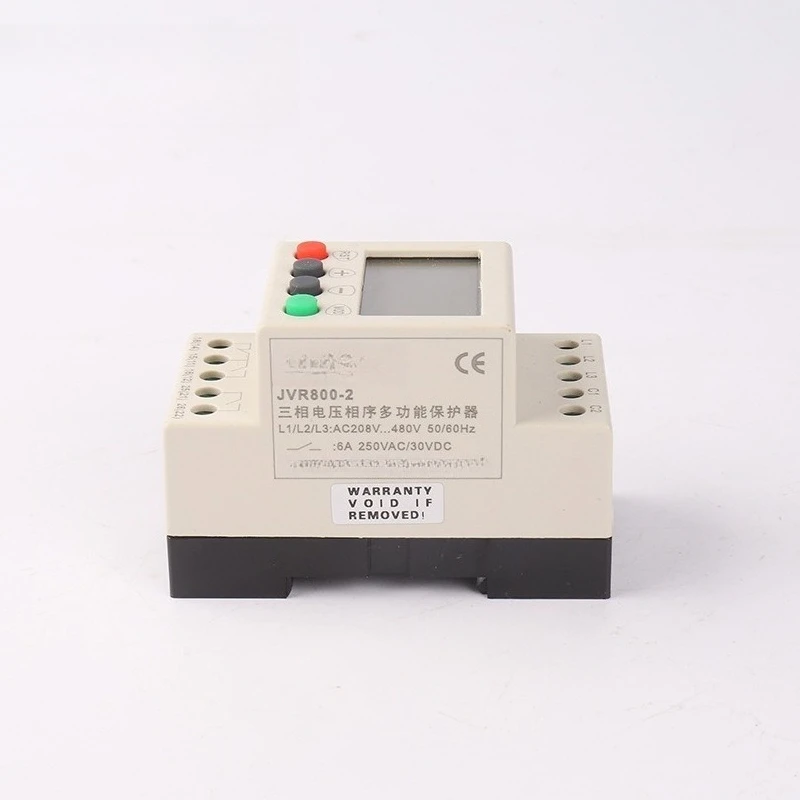 JVR800-2 LCD Phase Sequence Protection Relay Timing Counter Over Under Voltage Overload Protector