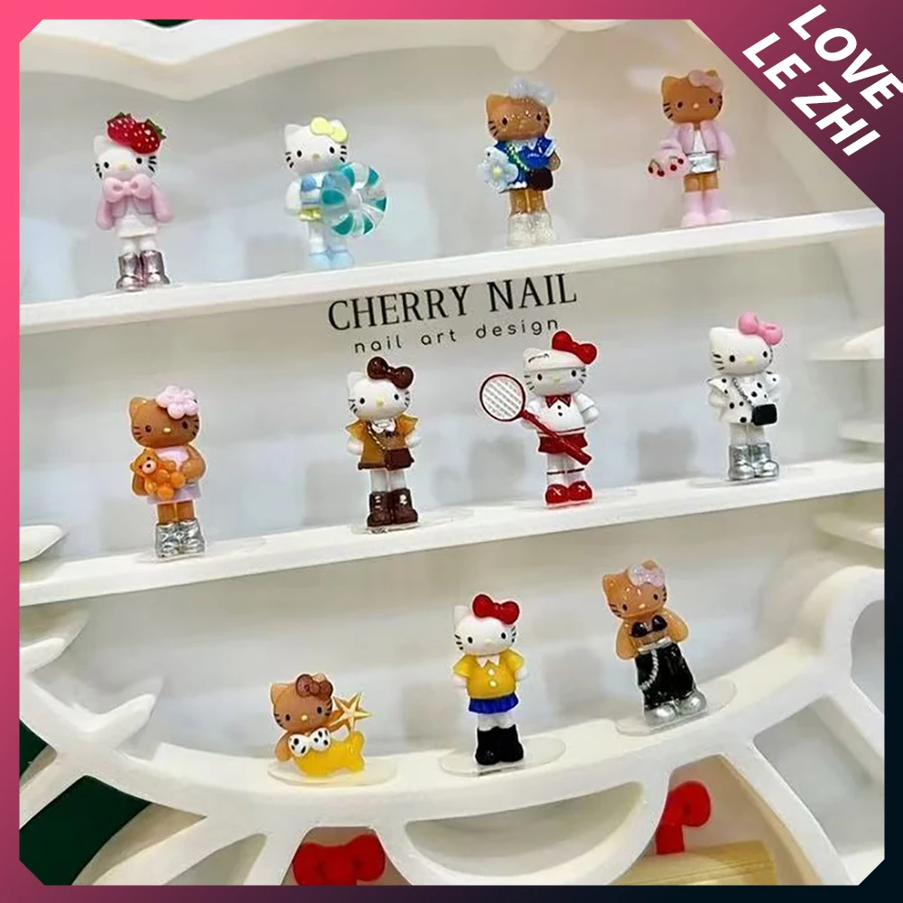 

1Pc Cartoon Kawaii Long Legs Kt Cat Nail Art Carving Mold Accessories Mermaid Bear Bowknot Bag Trousers Skirt Nail Template Mold