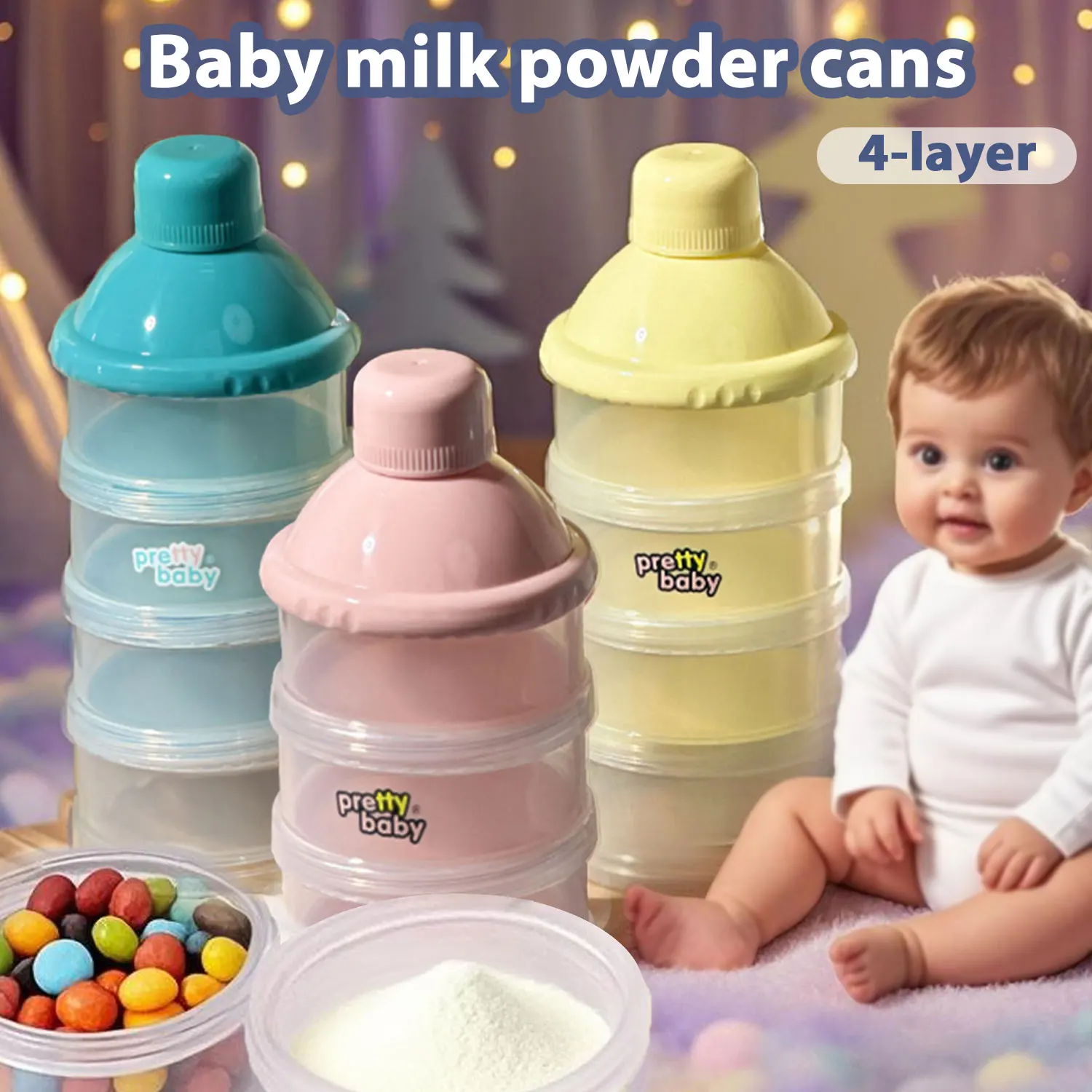 

4-layer milk powder box infant four layer detachable milkpowder box rice flour box snack box milk powder storagebox milk powder