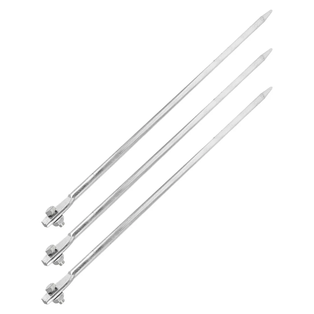 3Pcs Heavy Duty Grounding Rods Galvanized Earth Electrode for Residential Commercial Protection Ground Wire System