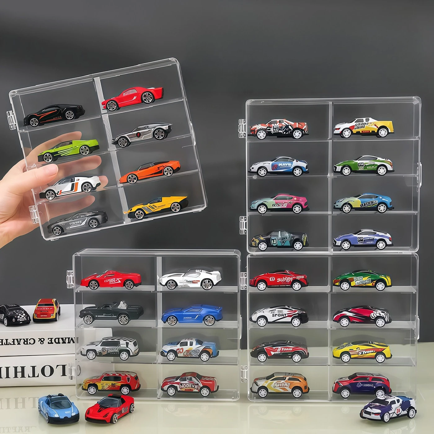Acrylic Storage Box for Alloy Car Model Figure Display Stackable Toy Simulation Car Organizer Display Stand Home Decoration