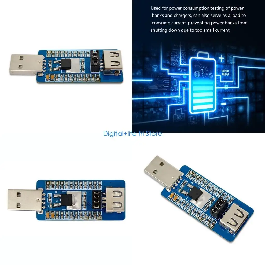 E06D Intelligent USB Current Maintainer For Small Devices Prevents Portable Chargers Auto Turn Off 4 Adjustable Mode