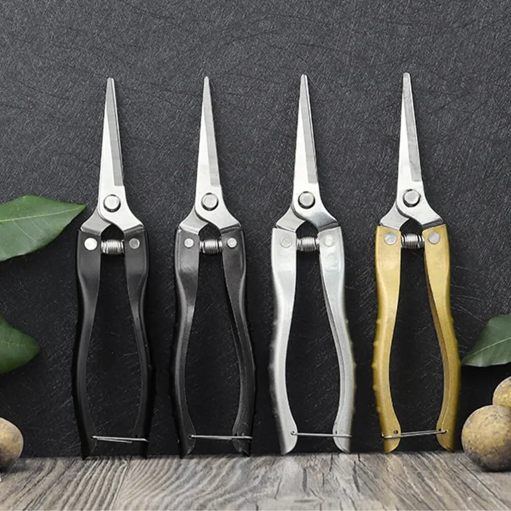 Garden Pruning Shears Stainless Steel Blades Handheld Pruners Garden Pruning Scissors Plant Shears Gardening Tools Black Indoor