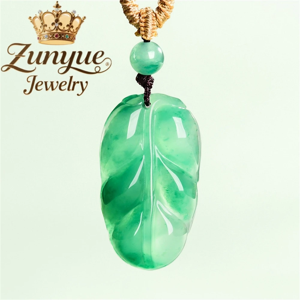 

Natural Jade African Green Leaf Pendant, Dragon Jade Pendant Chinese-Style Pendant, Popular And Simple Fashion Jewelry Exquisite