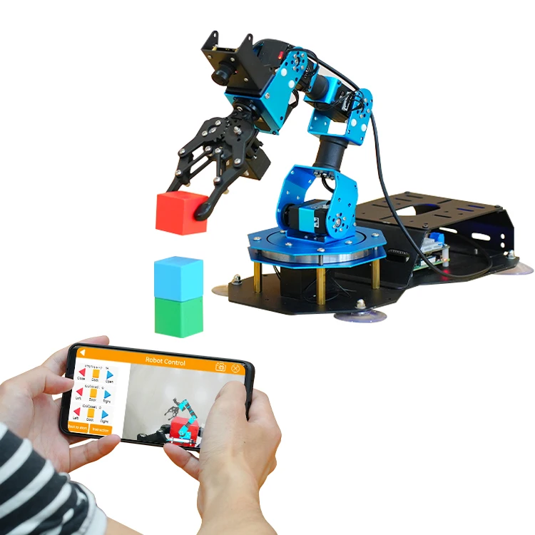 ArmPi FPV 6DOF AI Vision ROS Robotic Arm with Serial Bus Servos for Raspberry Pi Support Inverse Kinematics OpenCV Robot Arm