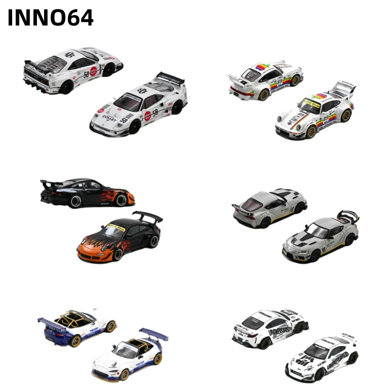 

[Pre-sale] INNO 1:64 Toyota GR86 F40 Mazda MX5 RWB997 930 Darwin Cast Iron Simulation Alloy Car Model, Boys' Toy.