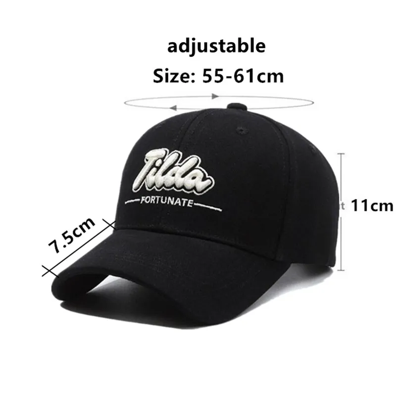 Women's Hats Hardtop Embroidery Cotton Baseball Cap Black Cap Skinny Looking Party Hat Camping Fishing Caps For Men Snapback Cap