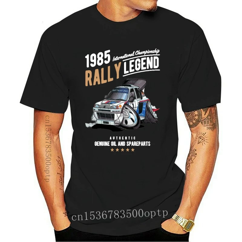 Rally Legend 1985 Motif and Licensed Retro Pug 205 Group B Rally Vintage car Image gift Mens Grey t-shirt top men t shirt