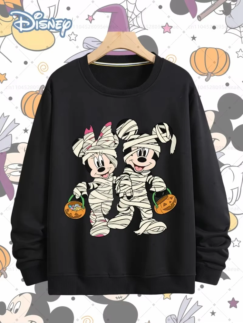 

Толстовка с капюшоном Disney на Хэллоуин, Микки и Минни Маус, Мумия, мужская мода, повседневный спортивный свитер с круглым вырезом, зимний свободный топ с героями мультфильмов 2025