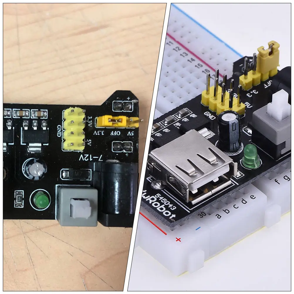 

Набор из 6 модулей питания для макетных плат 3.3В 5В DC 6.5-12В, совместимые блоки питания для макетных плат, для DIY, промышленности, школы, экспериментов