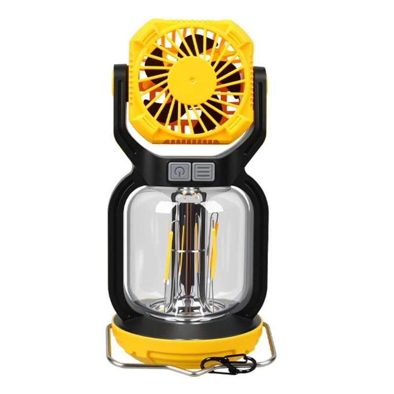 Y5GD Light Weight Outdoor Camping Fan Light with Battery Level Waterproof Fishing Tent Lamp Filament Light