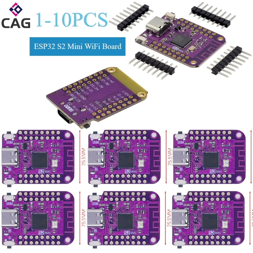 ESP32 S2 Mini WiFi Board Based ESP32-S2FN4R2 ESP32-S2 4MB Flash Type-C Connect Compatible with MicroPython