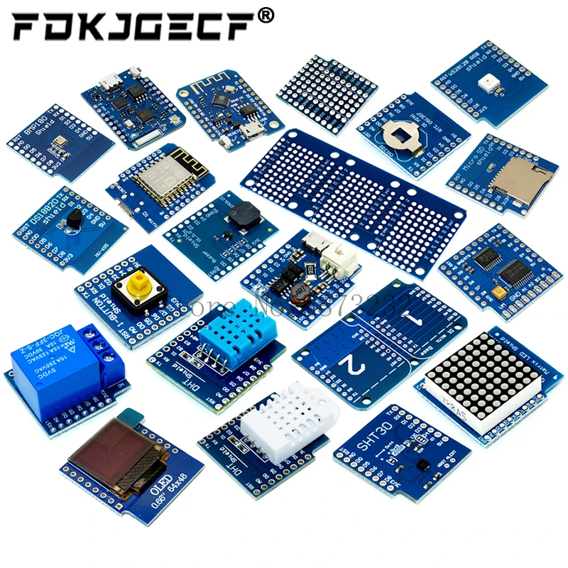 ESP8266 D1 Mini Pro V3.0 Wifi Development Board Nodeu WS2812 RGB DHT11 DHT22 AM2302 Relay DS18B20 BMP180 Motor For Wemos Diy Kit