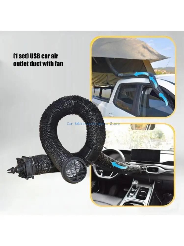 

Y9UC Small Ride Air Con Adapter With Built In USB Fan For Better Wind Distribution