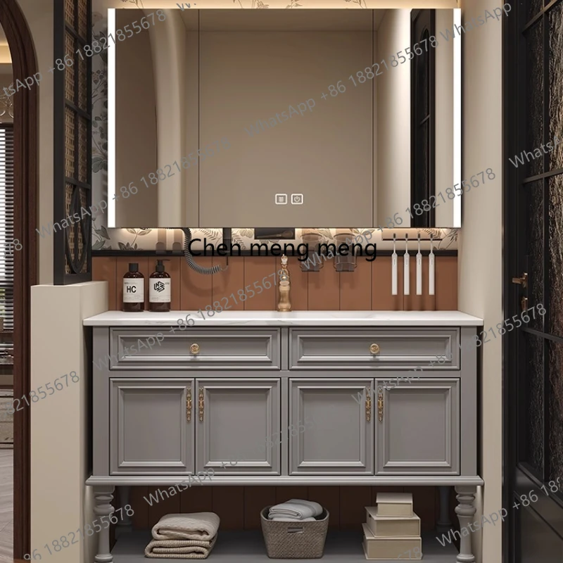 Organizer Mirror Bathroom Cabinet Wall Perfume Partitions Bathroom Cabinet Drawers Wooden Skincare White Gabinete Home Furniture