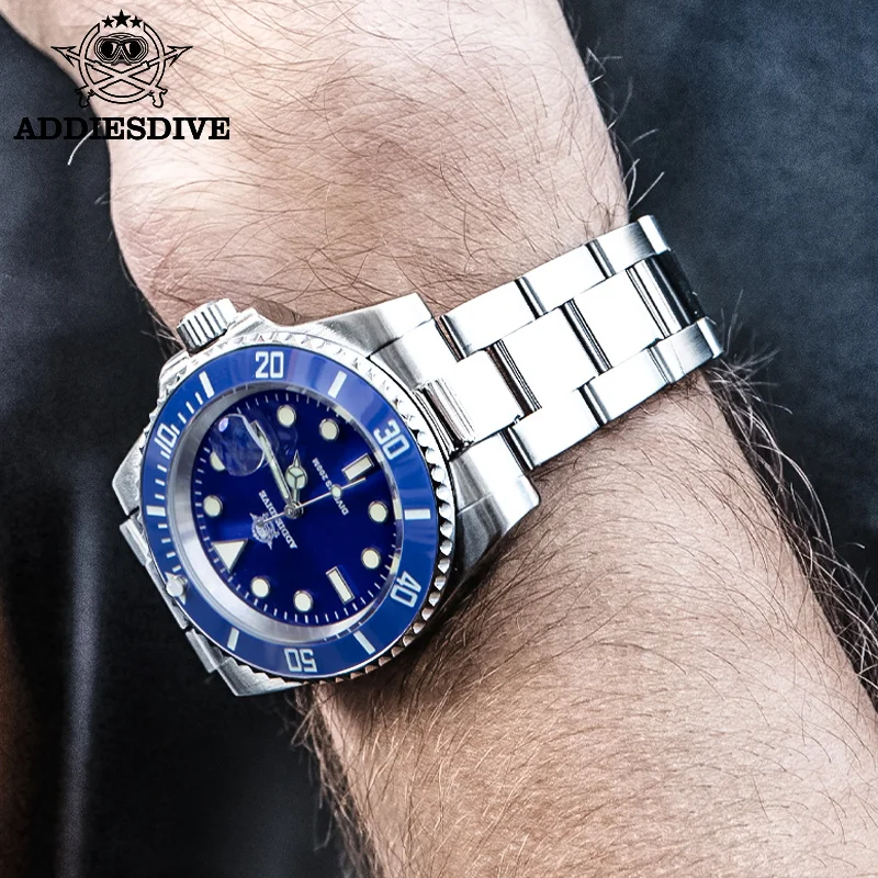 

ADDIESDIVE 41mm Men's Quartz Watch Miyota 2115 Luminous Ceramic Bezel Diving Steel Watches 200m Waterproof Classic Sports Watch