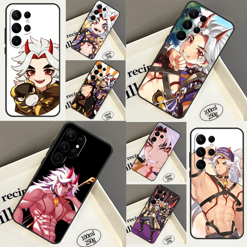 Genshin Impact Arataki Itto Case For Samsung Galaxy S23 S22 Ultra S20 FE S21 FE Note 10 20 Ultra S8 S9 S10 Plus Cover