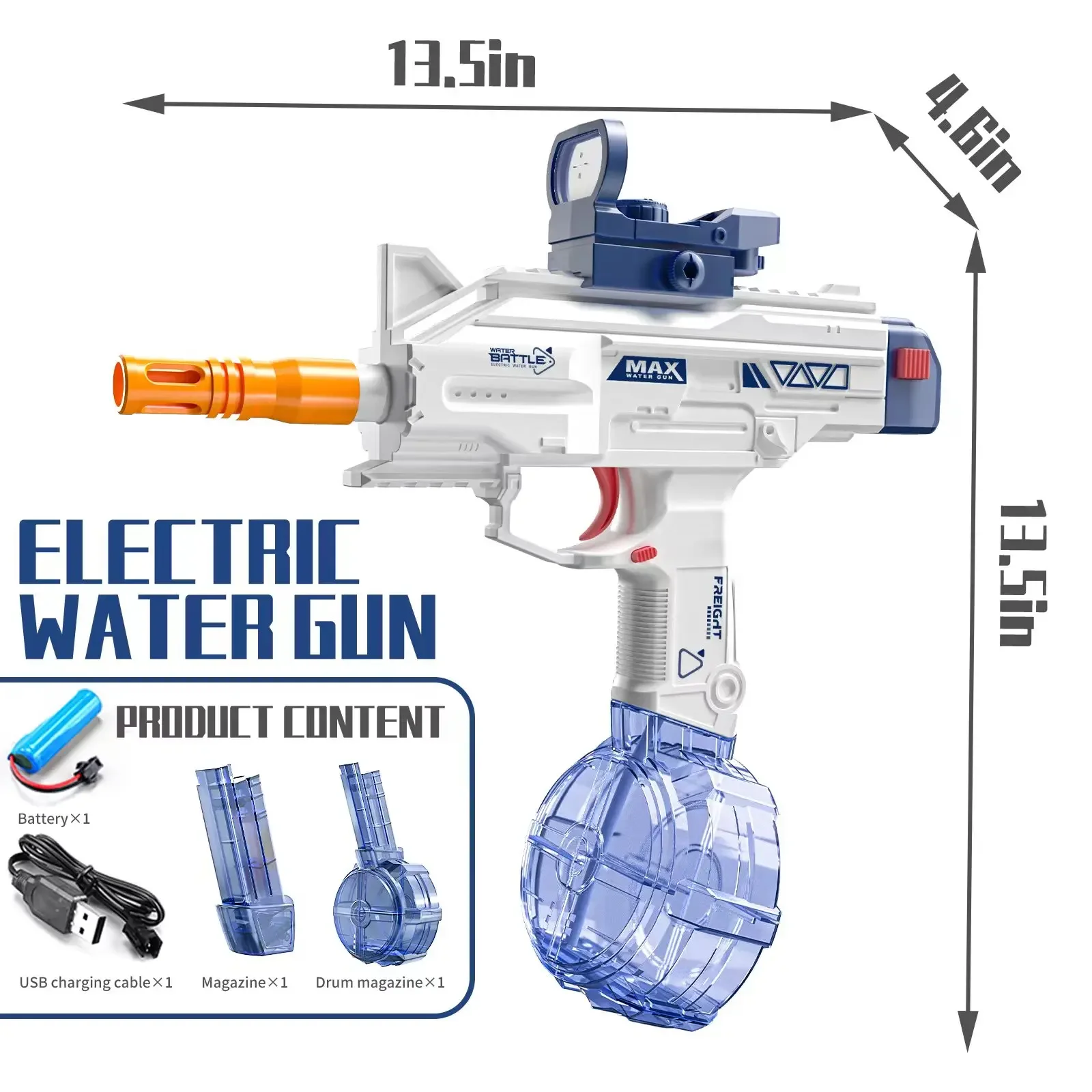 Water Gun Electric Pistol Shooting Toy Gun Full Automatic Summer Pool Beach Toy For Kids Children Boys Girls Adult