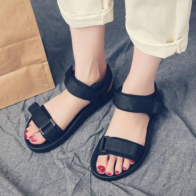 Sandals Women\'s Versatile Flat Beach Shoes 2023 Summer New Fashion Outwear Roman Shoes Womens Shoes  Sandalias De Mujer