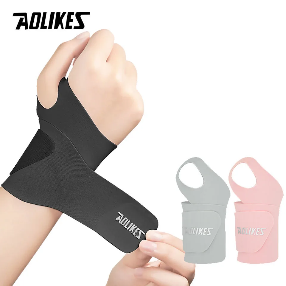 AOLIKES Ultra Thin and Soft Wrist Brace Wrist Wraps for Men and Women, Adjustable Wrist Support for Basketball Tennis Badminton