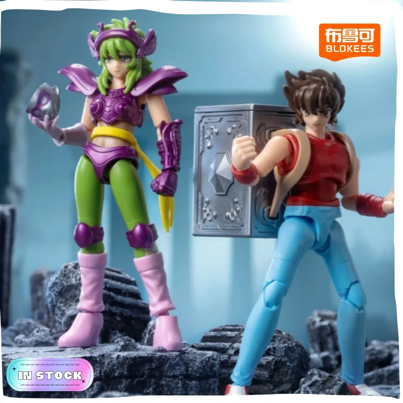 

New Blokees Saint Seiya Blind Box Galaxy 02 Version The Legacy Of The Gold Saints Scorpio Milo Leo Aiolia Aries Mu Robot Toy