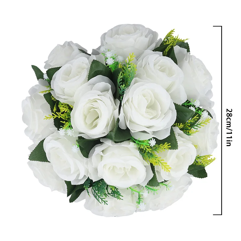 1PC Artificial Flowers Centerpiece Table Decorations Rose Ball for Weddding Floral Arrangements Christmas Party Banquet Decor