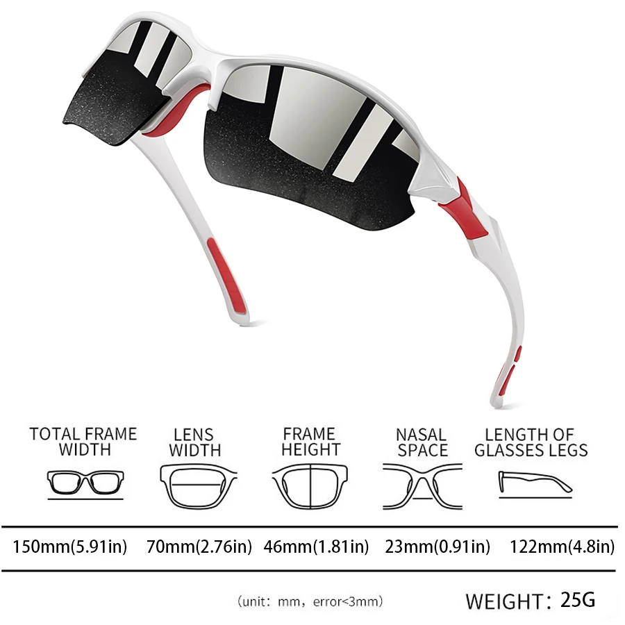 1-2 Stück Neue Halbrahmen-Modebrillen für Angeln, Radfahren, Laufen, Bergsteigen, Sport, Outdoor, Beliebte Sonnenbrillen für Männer und Frauen – Detail 24