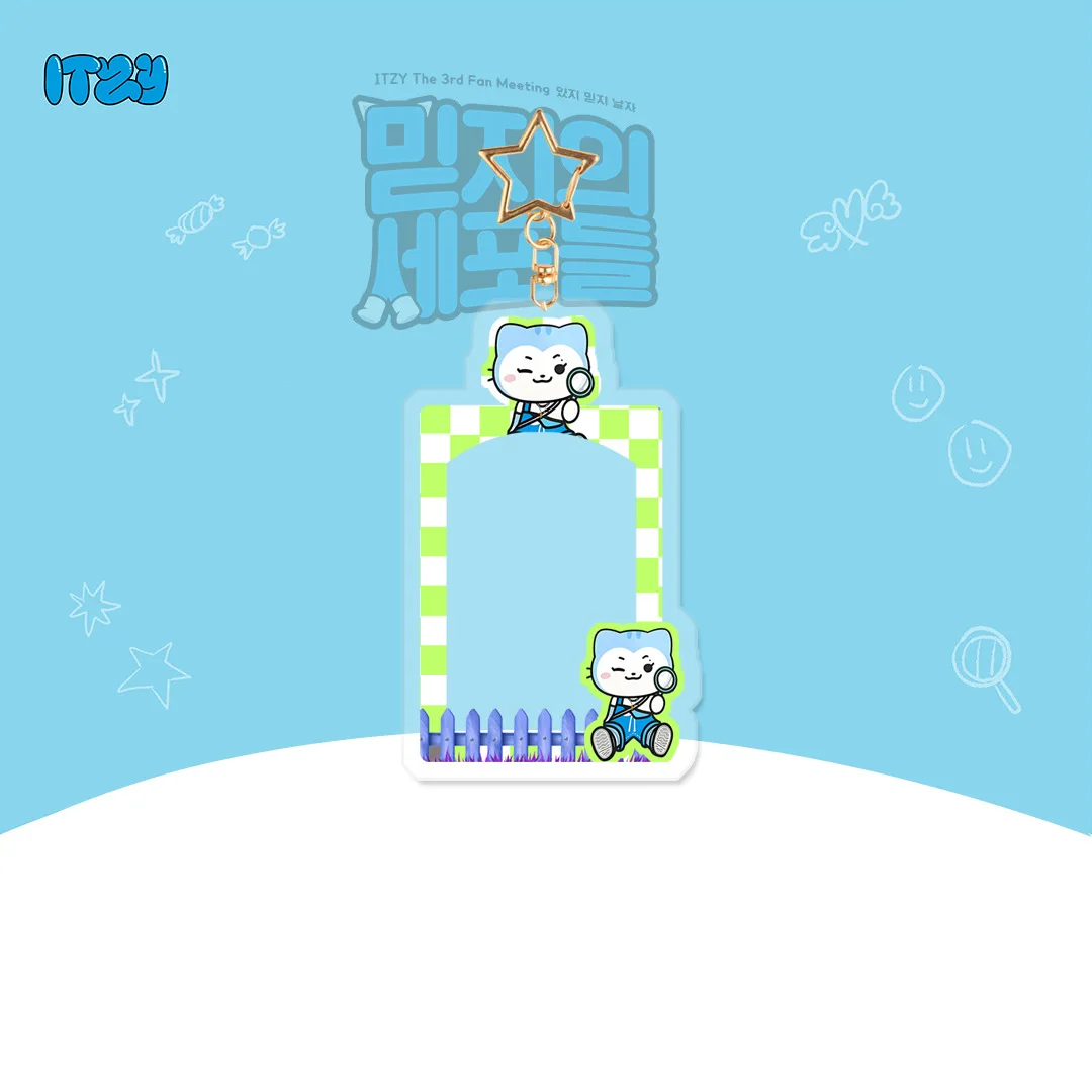 ITZY BOORN TO мультяшный акриловый брелок с рукавом для карт, высокое качество, INS стиль, двухсторонний держатель для карт с принтом YEJI Lia RYUJIN, подарок