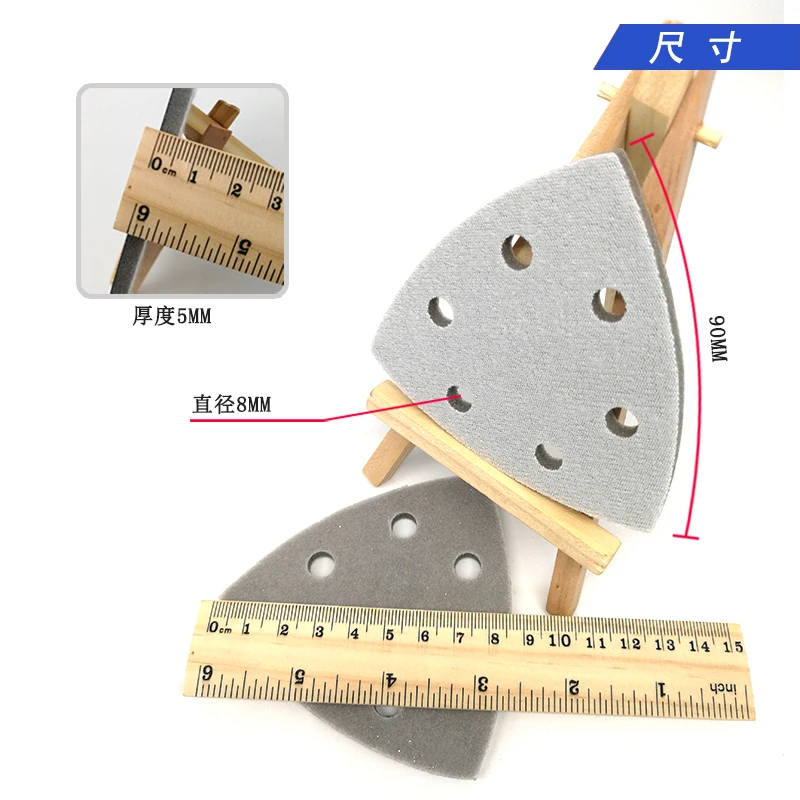 5/10 Pcs Triangle Sandpaper 90mm Sponge Sanding Disc 6 Hole Hook and Loop 300-3000 grit for Polishing Phone Shell Paint Surface